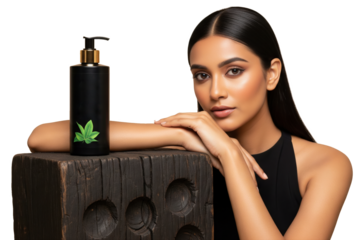 Beautiful Woman with Shiny Hair and Sulfate-Free Shampoo