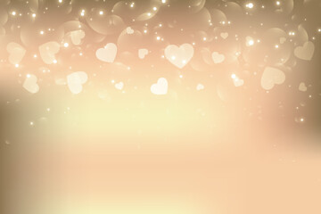 Golden Sparkling Romantic Background with Glitter and Soft Glow for Luxury and Valentine Design