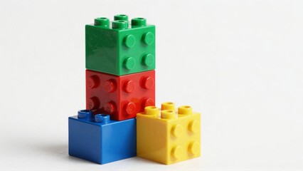 Fototapeta premium Stacked colorful LEGO building blocks