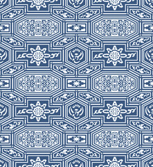 Japanese Luxury Mosaic Vector Seamless Pattern
