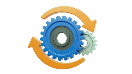 Interlocking Gears and Circular Arrows