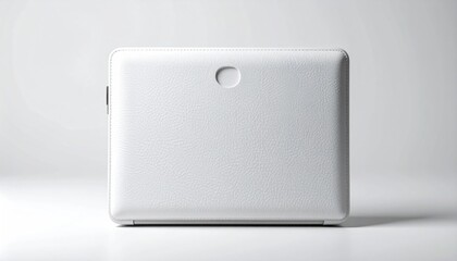 Minimalist White Laptop on White Background for Clean Design.