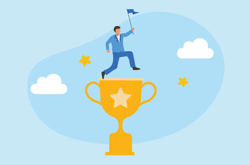 Leadership success,, victory and business achievement, triumph or award winning, for leadership success vector illustration 