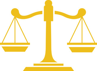 Gold scales isolated on white