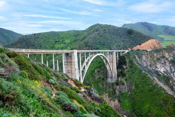 scenic Bixby bridge at Cabrillo Highway