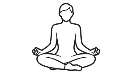 Obraz premium Meditating Person Sitting in Lotus Position on White Background