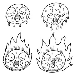 vector set of global warming