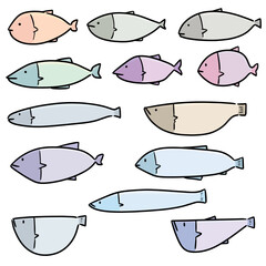 vector set of fish cartoon