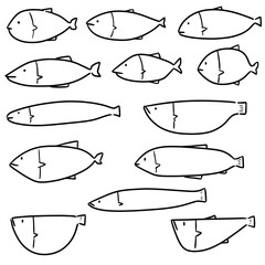 vector set of fish cartoon