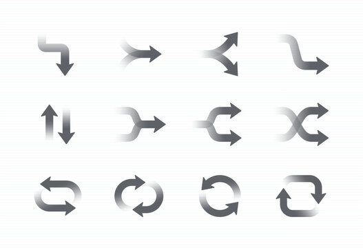Arrow gradient icon set