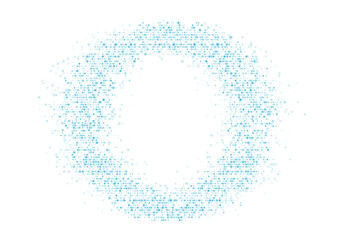 Fototapeta na wymiar Futuristic minimal tech blue dotted circle frame abstract background. Geometric vector design