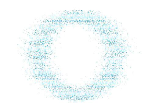 Futuristic minimal tech blue dotted circle frame abstract background. Geometric vector design