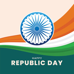 Happy Republic Day of India. Republic Day celebration background design. Vector illustration