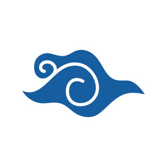 Hand drawn cloud pattern vintage. Indonesian mega mendung batik motif. Vector illustration.