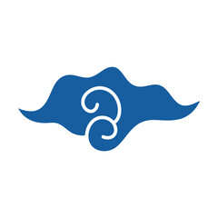 Hand drawn cloud pattern vintage. Indonesian mega mendung batik motif. Vector illustration.