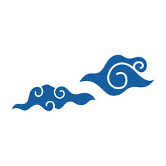 Hand drawn cloud pattern vintage. Indonesian mega mendung batik motif. Vector illustration.