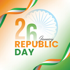 Happy Republic Day of India. Republic Day celebration background design. Vector illustration