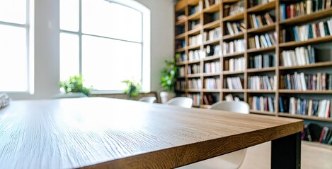 明るい書斎のテーブル