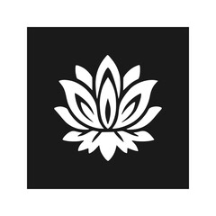 Obraz premium Beautiful Lotus Flower Solid Silhouette Mandala Style Minimal Vector Design