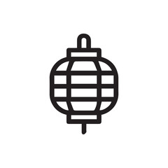 Elegant Asian inspired hanging lantern outline icon for festive decorations and cultural events