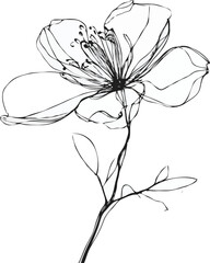 floral icon black and white