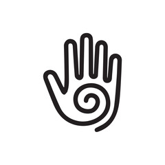 Sacred Hand Gesture with Empowering Spiral Pattern Reflecting Spiritual Journey