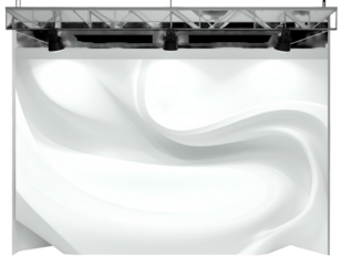 Stage backdrop White flowing design, lit by stage lights