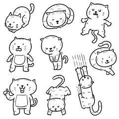 vector set of cat cartoon