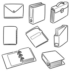 vector set of folder cartoon