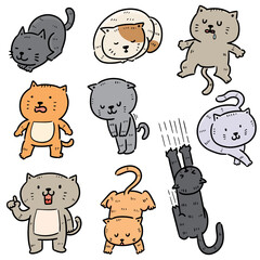 vector set of cat cartoon