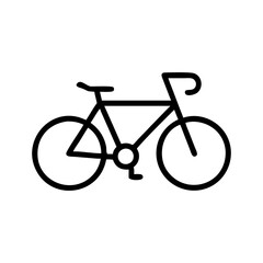 Fototapeta premium Minimalist black outline bicycle vector icon, perfect for web design, apps, infographics, and sports or transport-related digital projects.