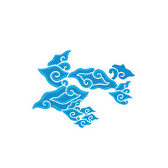 Indonesian mega cloudy batik motif vector illustration.