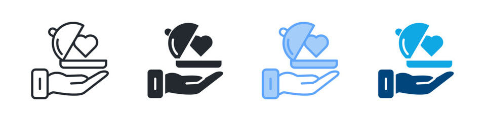 Obraz premium Dinner Icon Set Multiple Style. Designed In Outline, Blue, Glyph, Dual Tone