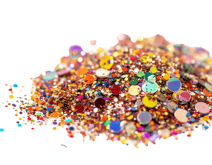 Close-up of colorful round and irregular shapes on black background