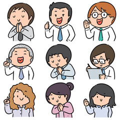 Obraz premium vector set of office worker