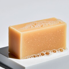 Handcrafted soap making process artisan workshop photo clean environment close-up view natural ingredients