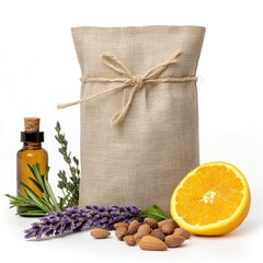 Aromatic essential oil ingredients home photography minimalist close-up natural wellness