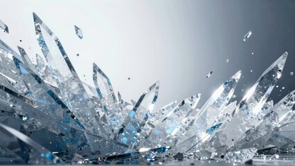 Ice crystal shards with blue reflections