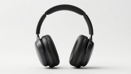 Fototapeta premium Black overear headphones on white background
