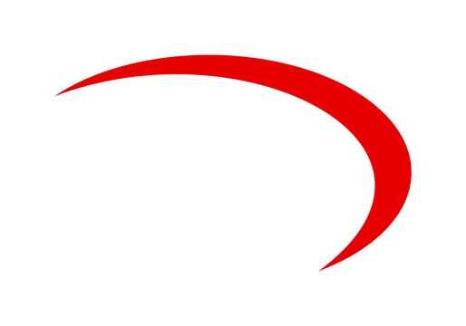 Stylized red swoosh or partial ellipse PNG illustration