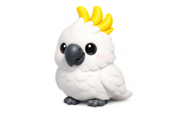 Cute white cockatoo illustration for animal mascot and graphic design