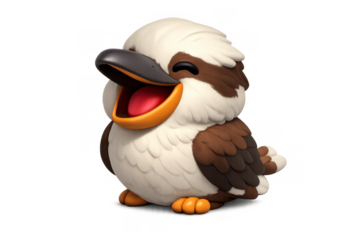 Cute laughing kookaburra icon in simple design for nature and wildlife decoration