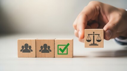 Naklejka premium Ensuring fairness and equality in legal processes and human resource selection