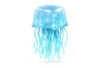 Glowing jellyfish illustration icon for marine-themed designs and graphic concepts