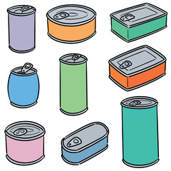 vector set of can cartoon