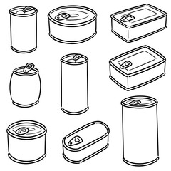 vector set of can cartoon