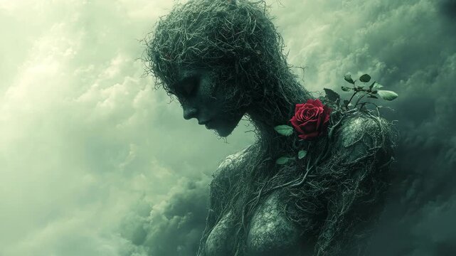 humanoid form representing nature and the environment