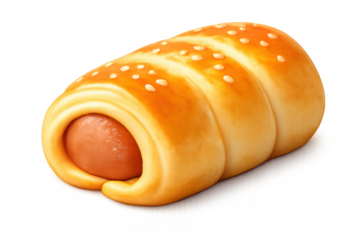 Delicious sausage roll delight with golden brown crust and sesame seeds for culinary inspiration and snack ideas