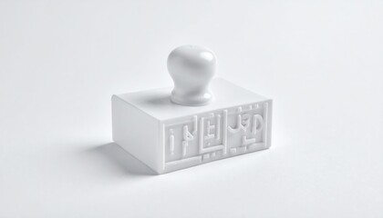 Monochrome Rubber Stamp on White Background for Imprinting.