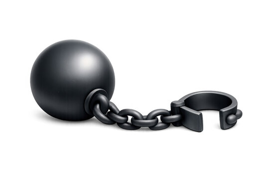 Minimalistic ball and chain design for symbolism and metaphor concepts